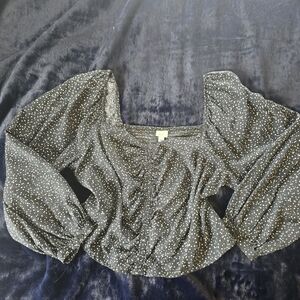 A New Day Black and White Dotted Blouse